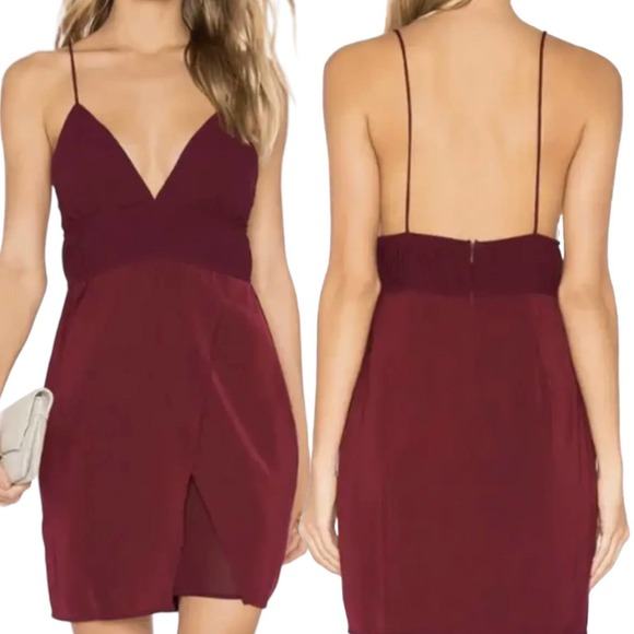 About Us NEW Womens Size XS Spaghetti Strap Andrea Mini Dress in Wine Red - Picture 1 of 8